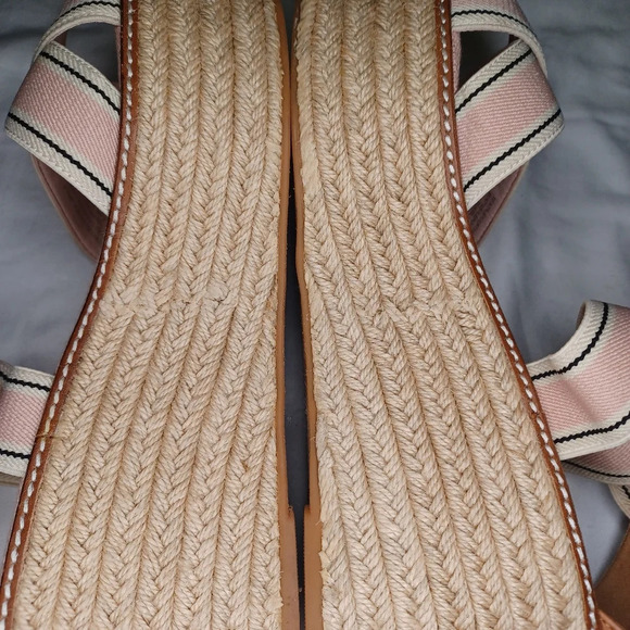 Women's Pink Tory Burch Blush Frieda Espadrille Platform Sandal sz 8.5 - Picture 11 of 16